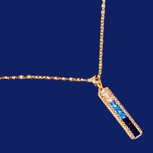 Vince Camuto Necklace CZ pendant  with pouch 12K Plating NWT